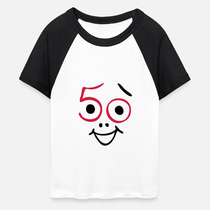 50 years old and still fresh! - Women's Cropped Baseball T-Shirt - white/black
