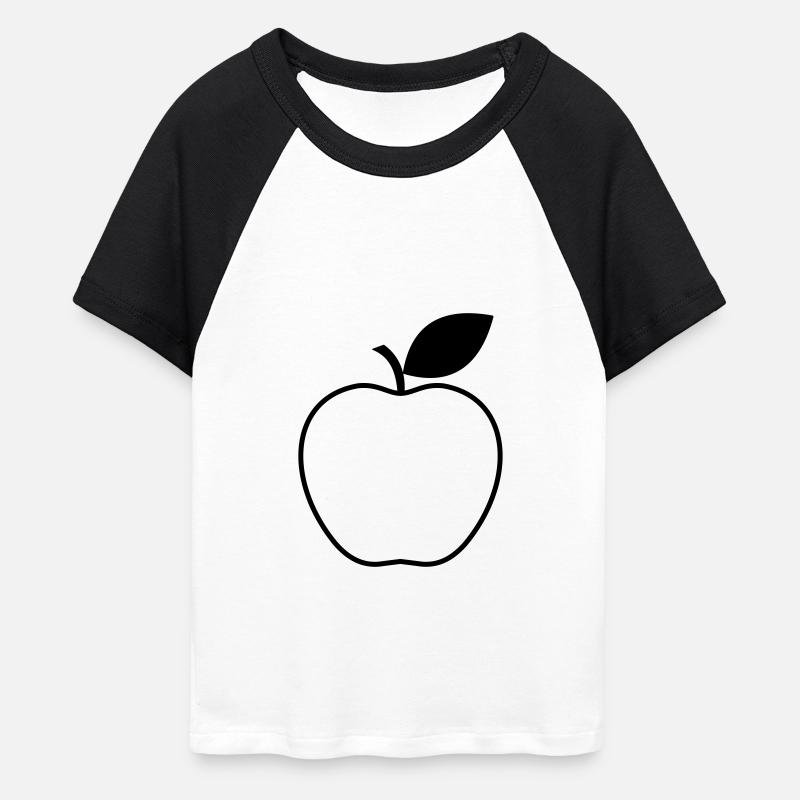Apple Fruit Fruit Vegetarian Vegan Gift Idea - Women's Cropped Baseball T-Shirt - white/black