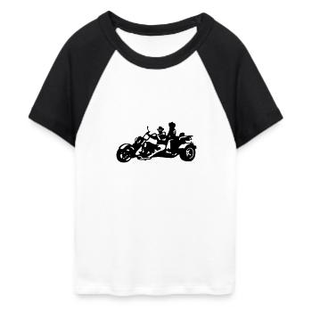 Trike - Frauen Cropped Baseball T-Shirt - Weiß/Schwarz - Vorne