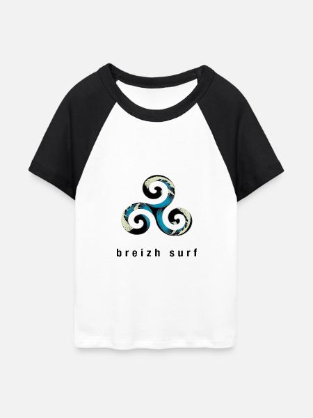 Triskel Breton - Frauen Cropped Baseball T-Shirt - Weiß/Schwarz
