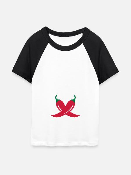 Hot & Spicy grill - Frauen Cropped Baseball T-Shirt - Weiß/Schwarz
