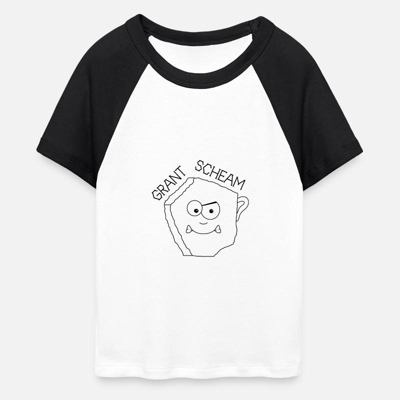 Grantscheam - grumpy person - Austria dialect - Women's Cropped Baseball T-Shirt - white/black