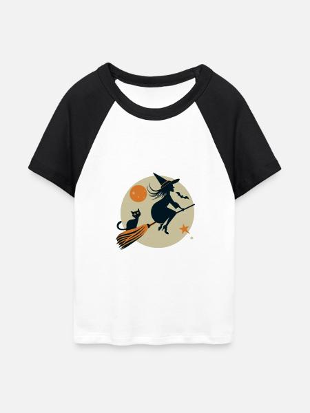 Hexe - Frauen Cropped Baseball T-Shirt - Weiß/Schwarz