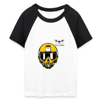 Drohnenpilot 3 - Frauen Cropped Baseball T-Shirt - Weiß/Schwarz - Vorne