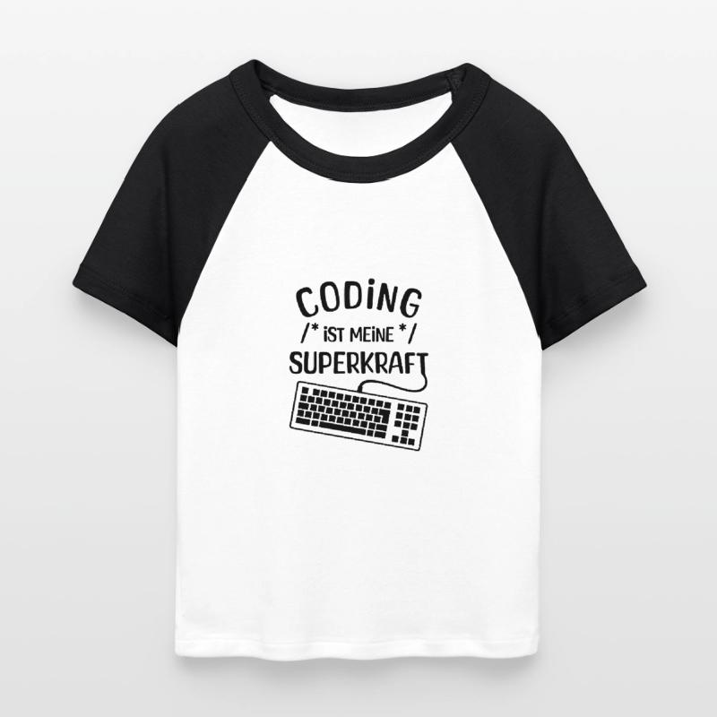 Computer Code Statement Developer Computerfreak Frauen Cropped Baseball T-Shirt