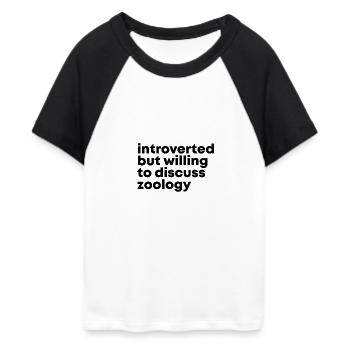 Zoology - Women's Cropped Baseball T-Shirt - white/black - Front