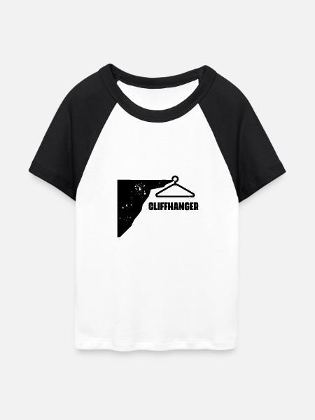 Cliffhanger - Frauen Cropped Baseball T-Shirt - Weiß/Schwarz