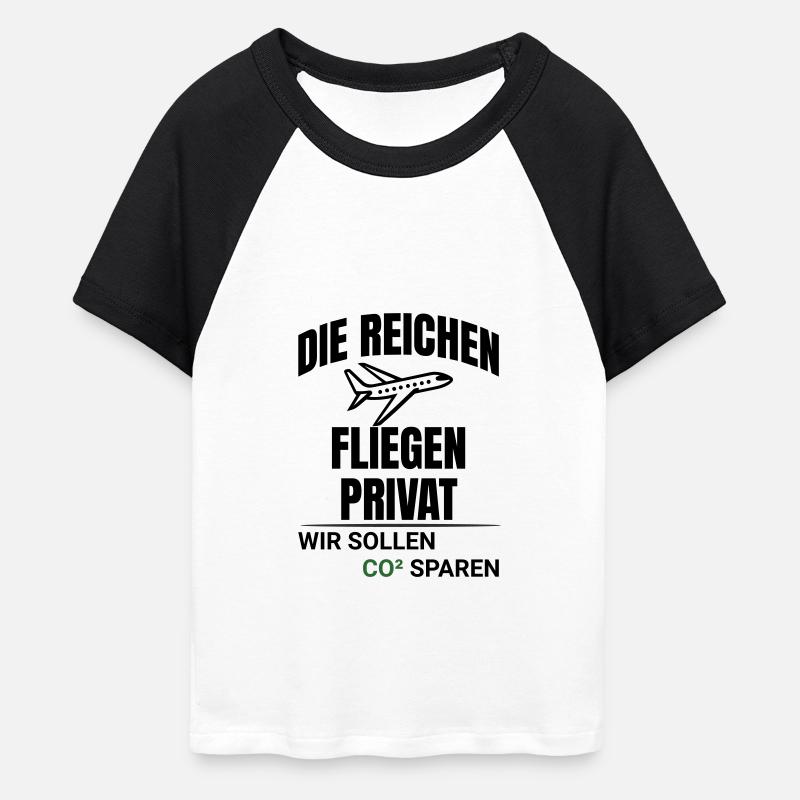 Abstract CO2 Climate Protection Design - Women's Cropped Baseball T-Shirt - white/black