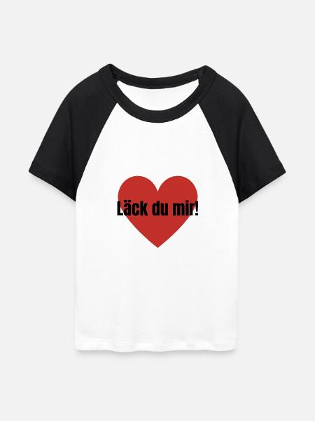 Läck du mir! - Frauen Cropped Baseball T-Shirt - Weiß/Schwarz