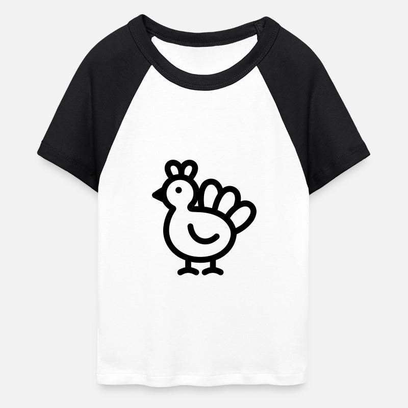 turkey - Women's Cropped Baseball T-Shirt - white/black