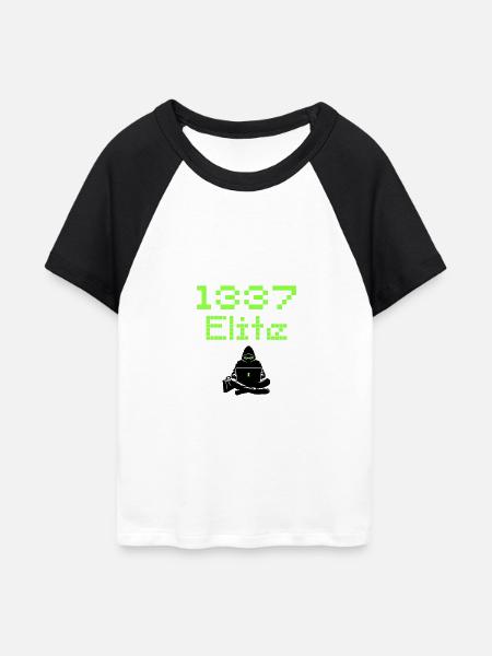 1337 Elite Hacker Squad, Leet Hacker - Frauen Cropped Baseball T-Shirt - Weiß/Schwarz