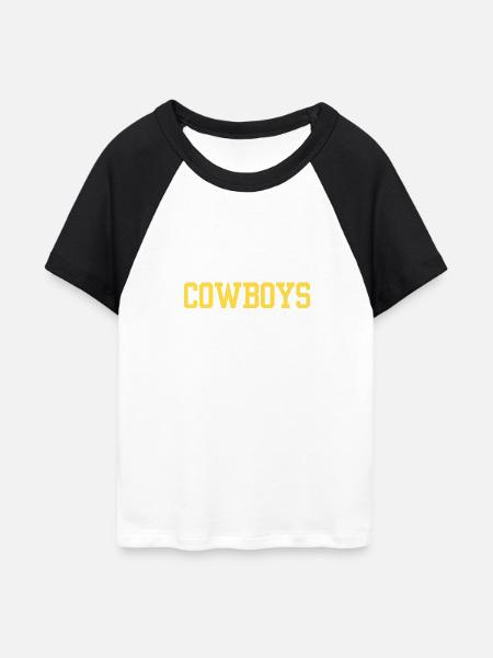 cowboys - Frauen Cropped Baseball T-Shirt - Weiß/Schwarz