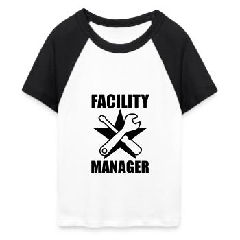 Hausmeister - Frauen Cropped Baseball T-Shirt - Weiß/Schwarz - Vorne