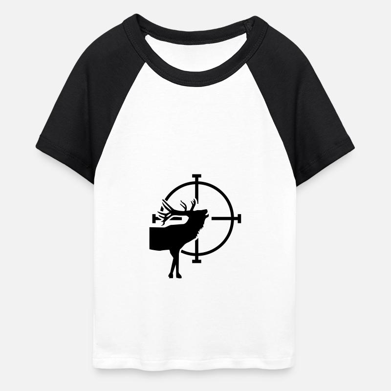 Cervo - shirt da Baseball Corta da donna - bianco/nero
