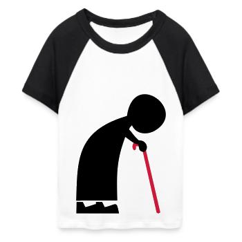 Rentner Humor, Alt aber stilvoll - Frauen Cropped Baseball T-Shirt - Weiß/Schwarz - Vorne