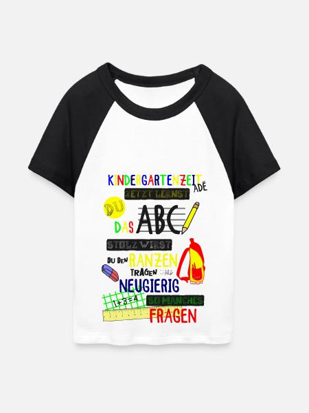 Einschulung - Frauen Cropped Baseball T-Shirt - Weiß/Schwarz