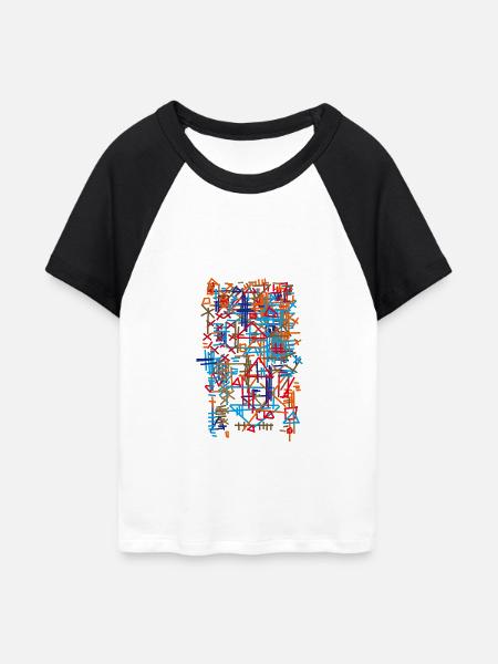 Teppich Abstrakt / Muster - Bauhaus - Frauen Cropped Baseball T-Shirt - Weiß/Schwarz