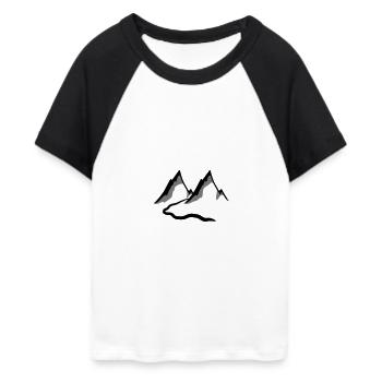 Schöne Berge Wanderweg - Frauen Cropped Baseball T-Shirt - Weiß/Schwarz - Vorne