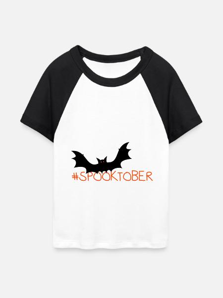 #spooktober / Halloween - Frauen Cropped Baseball T-Shirt - Weiß/Schwarz