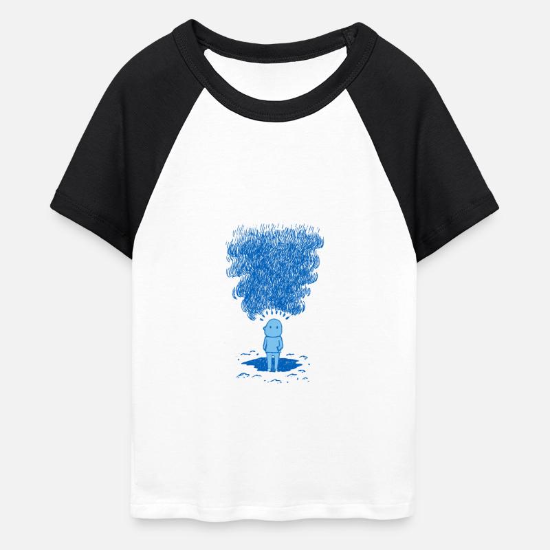 Velo Blu dei Pensieri - shirt da Baseball Corta da donna - bianco/nero