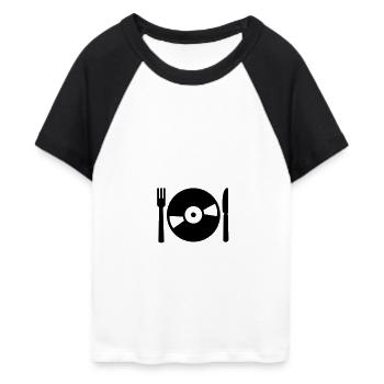 Vinyl - Women's Cropped Baseball T-Shirt - white/black - Front