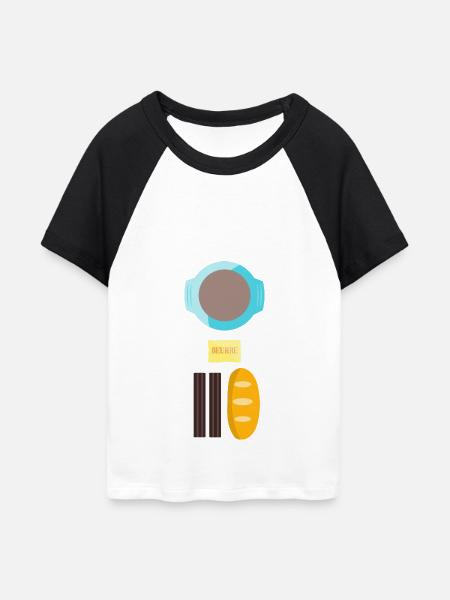 Breakfast in Taizé - Frauen Cropped Baseball T-Shirt - Weiß/Schwarz