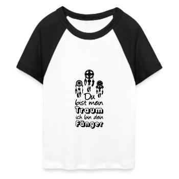 Traumfänger Spruch Liebe Valentinstag Geschenk - Frauen Cropped Baseball T-Shirt - Weiß/Schwarz - Vorne