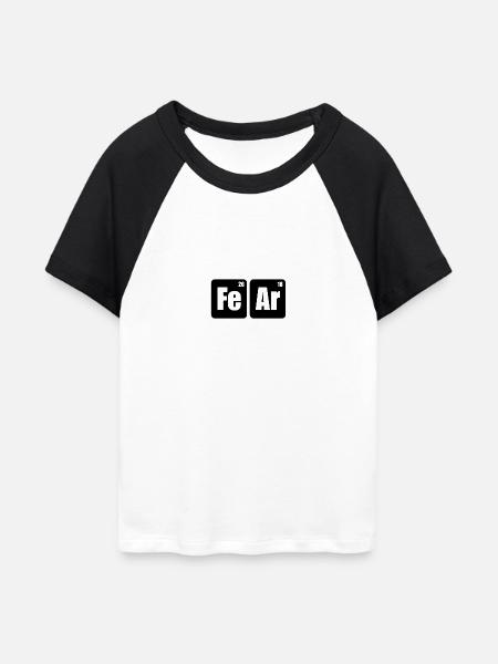 FeAr - Frauen Cropped Baseball T-Shirt - Weiß/Schwarz