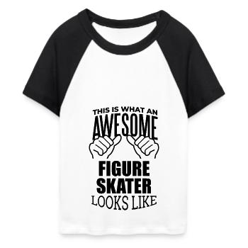 Eiskunstläufer - Frauen Cropped Baseball T-Shirt - Weiß/Schwarz - Vorne