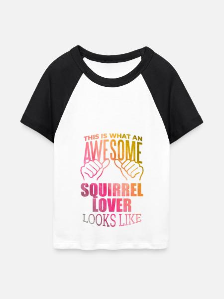 Eichhörnchen, Eichhörnchen, Eichhörnchen - Frauen Cropped Baseball T-Shirt - Weiß/Schwarz