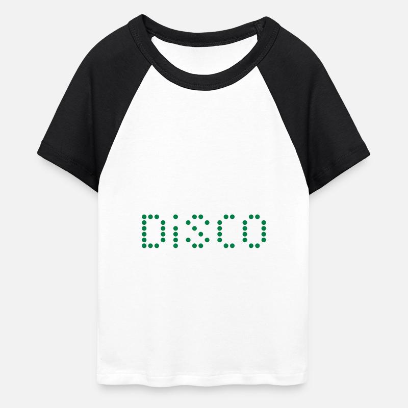 disco 2c equalizer DE - Frauen Cropped Baseball T-Shirt - Weiß/Schwarz