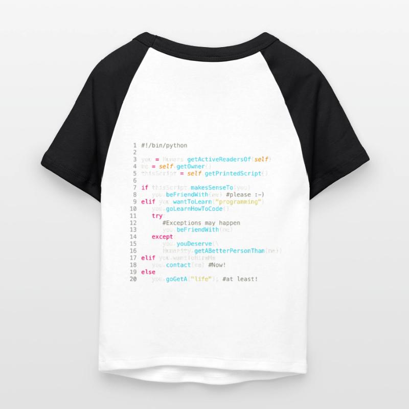 Be friends with programmers (in Python) Women's Cropped Baseball T-Shirt