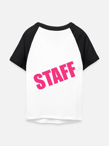 Staff - Frauen Cropped Baseball T-Shirt - Weiß/Schwarz
