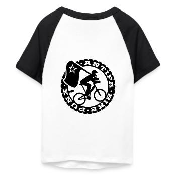 Antifa vélo Punks - T-shirt Crop Top de Baseball Femme - blanc/noir - Dos