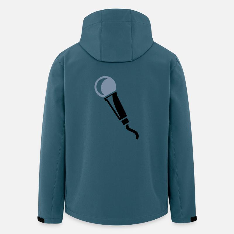 microphone - Veste softshell homme en polyester recyclé Stanley/Stella - bleu pétrole foncé
