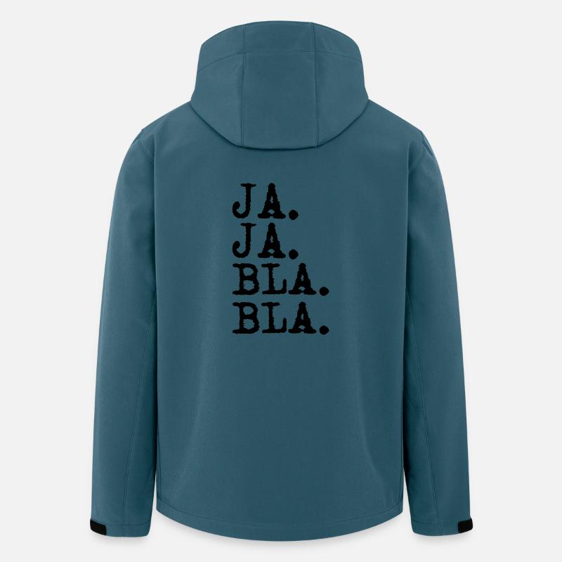oui oui bla bla - Veste softshell homme en polyester recyclé Stanley/Stella - bleu pétrole foncé