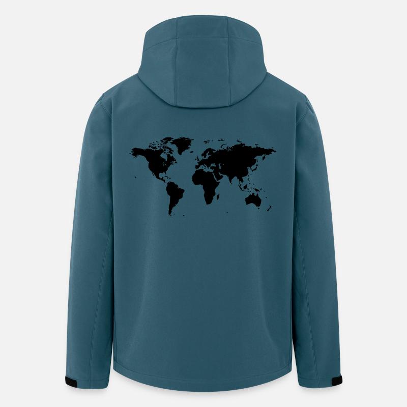 Weltkarte - Recycelte Männer Softshell-Jacke von Stanley/Stella - Dunkles Petrol