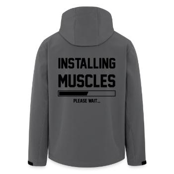 Muscles - Recycelte Männer Softshell-Jacke von Stanley/Stella - Dunkles Petrol - Hinten - AI Model Male 185 light (185cm)