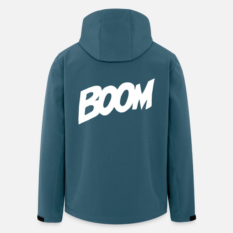 BOOM Comic-Style - Recycelte Männer Softshell-Jacke von Stanley/Stella - Dunkles Petrol