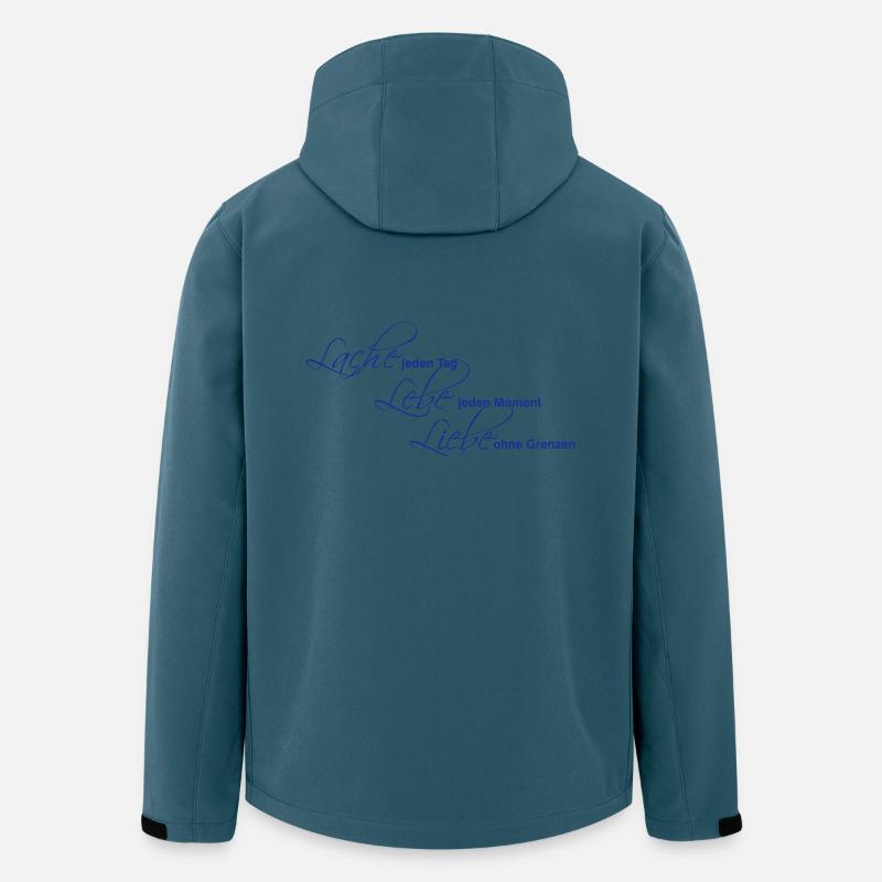 Lache, Lebe, Liebe - Recycelte Männer Softshell-Jacke von Stanley/Stella - Dunkles Petrol