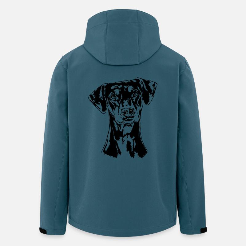 DEUTSCHER PINSCHER Hund Hunde Wilsigns - Recycelte Männer Softshell-Jacke von Stanley/Stella - Dunkles Petrol