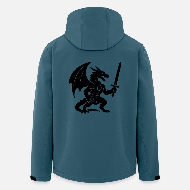 Drachenkämpfer (schwarz) - Recycelte Männer Softshell-Jacke von Stanley/Stella - Dunkles Petrol