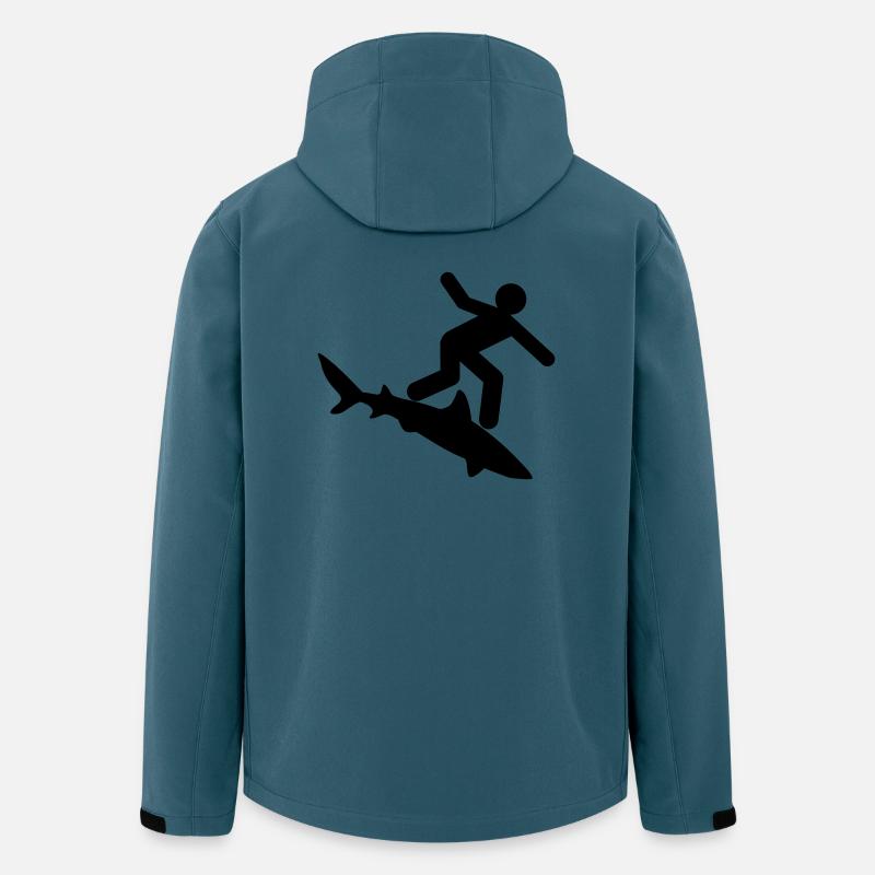 Shark - Surfer on shark - Men’s Recycled Softshell Jacket by Stanley/Stella - stargazer