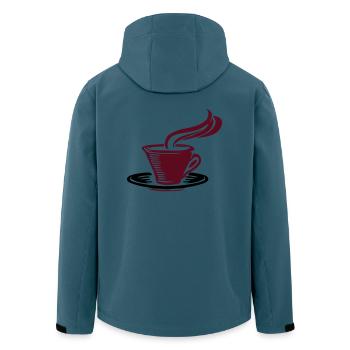 Café tasse belle parfume cadeau amant - Veste softshell homme en polyester recyclé Stanley/Stella - bleu pétrole foncé - Dos - AI Model Male 185 light (185cm)