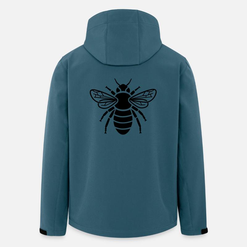 Abeille - insectes - Veste softshell homme en polyester recyclé Stanley/Stella - bleu pétrole foncé