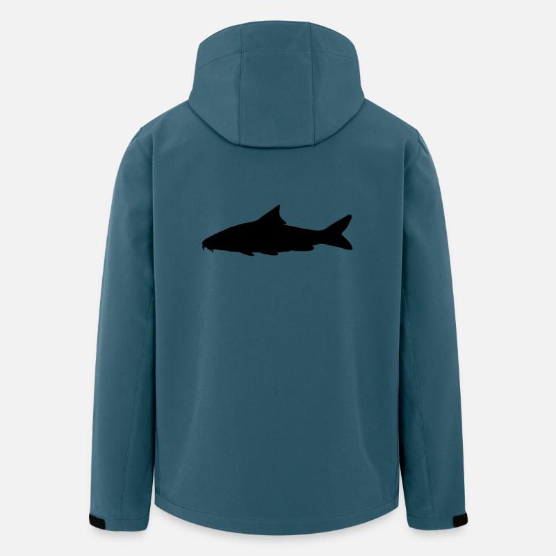 Silhouette de poisson barbel - Veste softshell homme en polyester recyclé Stanley/Stella - bleu pétrole foncé
