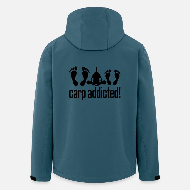 CARP ADDICTED! - Veste softshell homme en polyester recyclé Stanley/Stella - bleu pétrole foncé