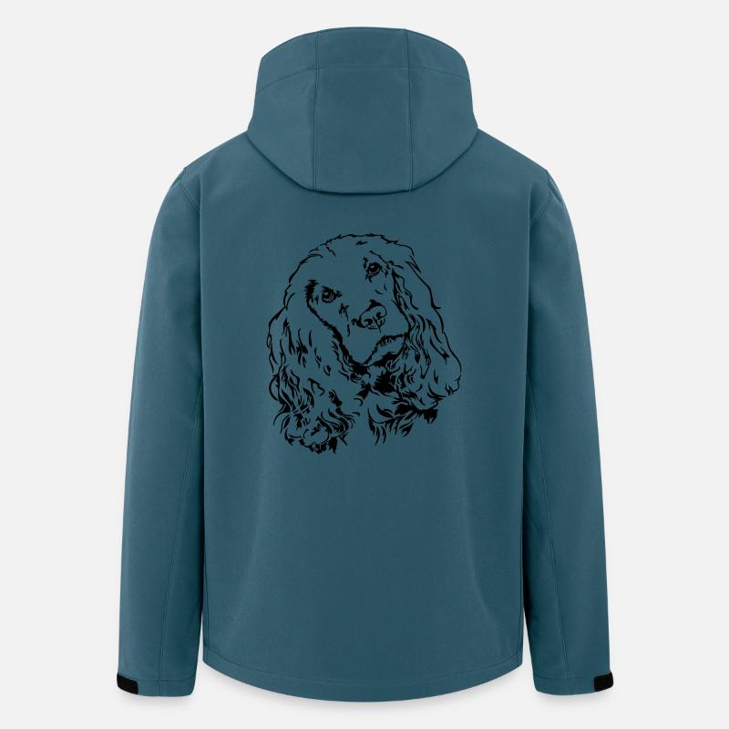 COCKER SPANIEL Portrait Wilsigns - Veste softshell homme en polyester recyclé Stanley/Stella - bleu pétrole foncé