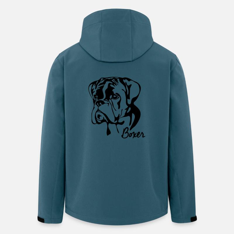 BOXER PORTRAIT Wilsigns Hunde Hund - Recycelte Männer Softshell-Jacke von Stanley/Stella - Dunkles Petrol