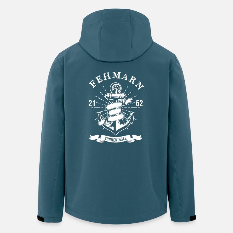 Fehmarn Anker Shirt | 2152 Sonnenstunden - Recycelte Männer Softshell-Jacke von Stanley/Stella - Dunkles Petrol